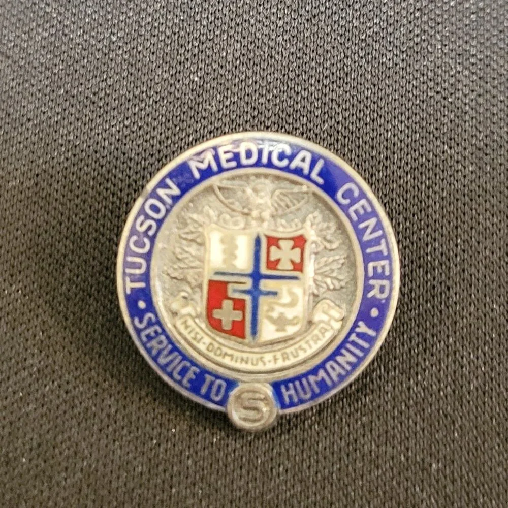 Vintage Sterling Silver 5 yr Tucson Medical Center Service To Humanity Pin